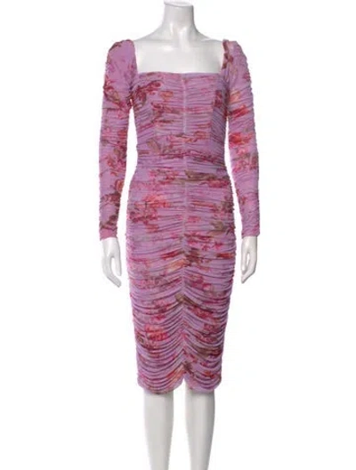 Pre-owned Patbo Striped Midi Length Dress In Purple