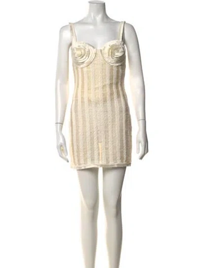 Pre-owned Patbo Striped Mini Dress W/ Tags In Neutrals/white