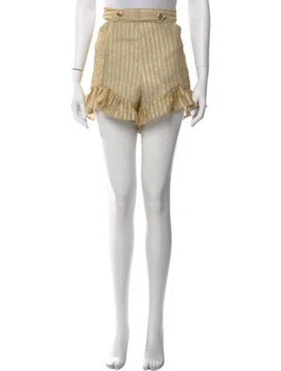Pre-owned Patbo Striped Mini Shorts In Green