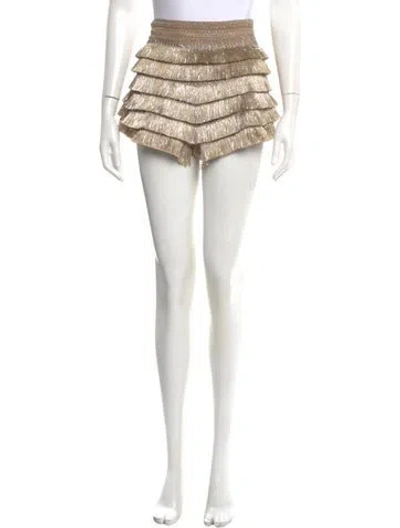 Pre-owned Patbo Striped Mini Shorts In Neutral