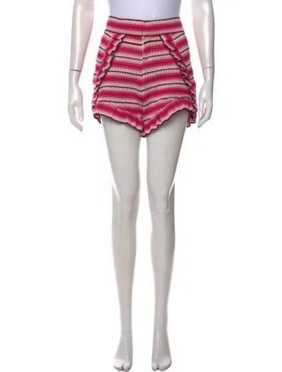 Pre-owned Patbo Striped Mini Shorts In Pink