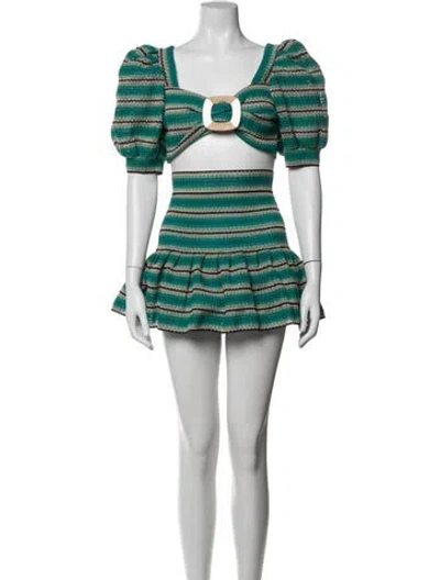 Pre-owned Patbo Striped Skirt Set W/ Tags In Multi
