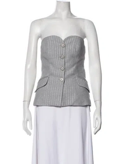 Pre-owned Patbo Striped Strapless Top In Grey