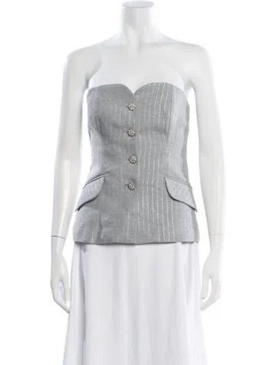 Pre-owned Patbo Striped Strapless Top W/ Tags In Gray