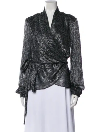 Pre-owned Patbo Striped V-neck Blouse In Multi