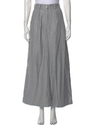 Pre-owned Patbo Striped Wide Leg Pants In Grey