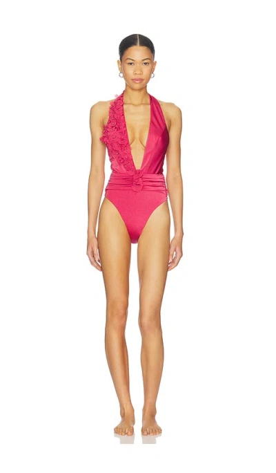 Patbo Sunstone Plunge Bodysuit In Pink