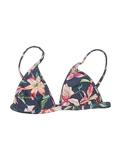 Pre-owned Patbo Swimsuit Top Blue Floral Pattern Swimwear
