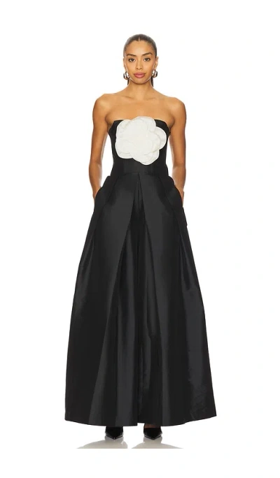 Patbo Taffeta Bloom Jumpsuit In Black