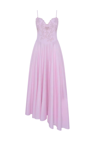 Patbo Tricoline Lotus Maxi Dress In Light Pink