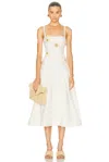 Patbo Tropic Linen Midi Dress In White