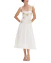 Patbo Tropic Linen Midi Dress In White
