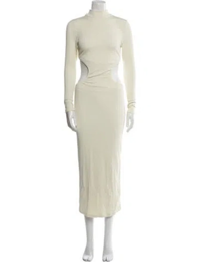 Pre-owned Patbo Turtleneck Long Dress In Neutral