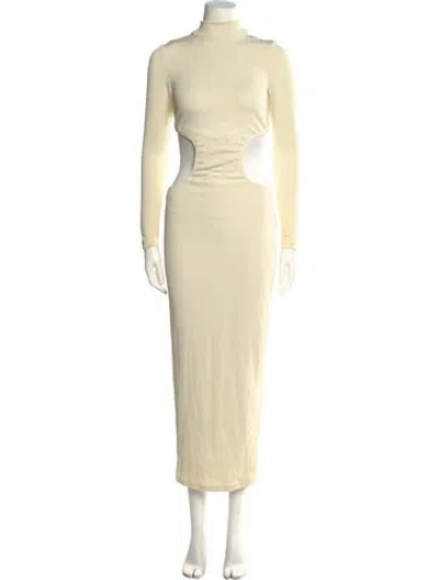 Pre-owned Patbo Turtleneck Midi Length Dress In Neutral