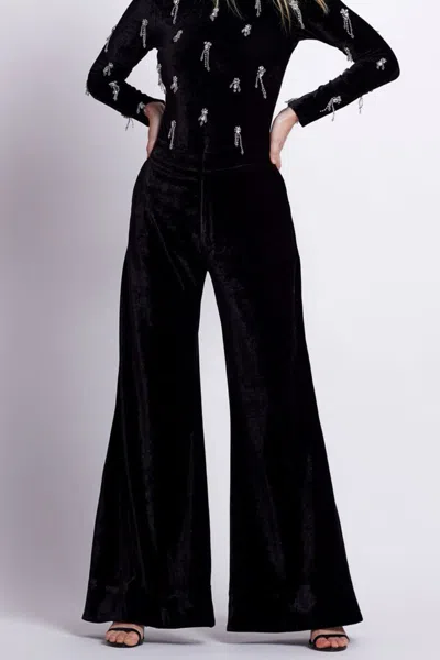 Patbo Velvet Wide Leg Pant In Black