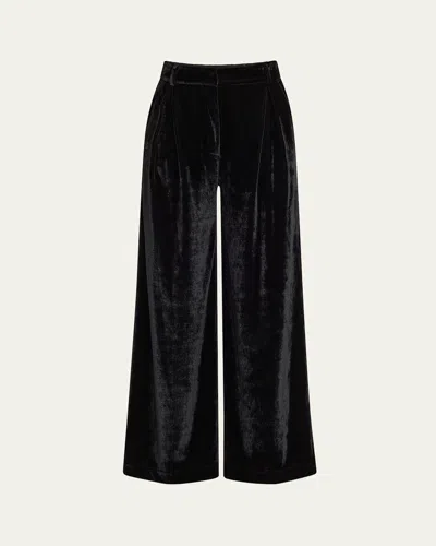 Patbo Velvet Wide-leg Pants In Black