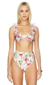 Patbo Viera Flutter Sleeve Bikini Top White In White