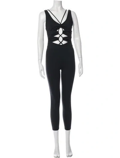 Pre-owned Patbo V-neck Jumpsuit In Black