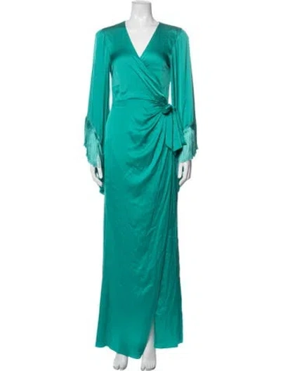 Pre-owned Patbo V-neck Long Dress W/ Tags In Green