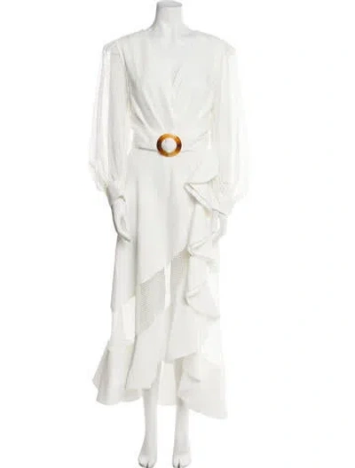 Pre-owned Patbo V-neck Long Dress W/ Tags In White