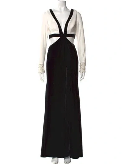 Pre-owned Patbo V-neck Long Dress W/ Tags In White
