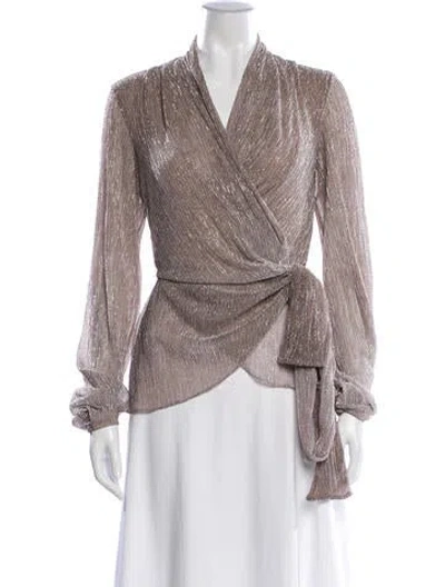 Pre-owned Patbo V-neck Long Sleeve Blouse