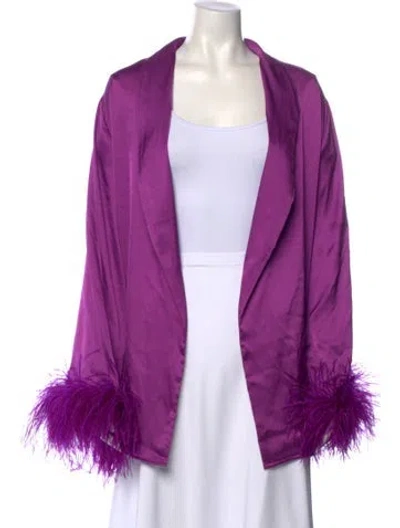 Pre-owned Patbo V-neck Long Sleeve Blouse In Purple