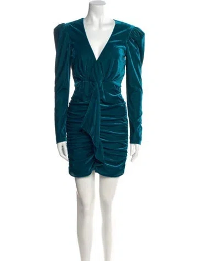 Pre-owned Patbo V-neck Mini Dress In Blue