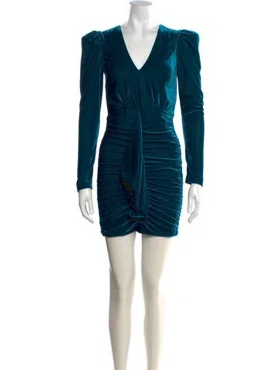 Pre-owned Patbo V-neck Mini Dress In Blue