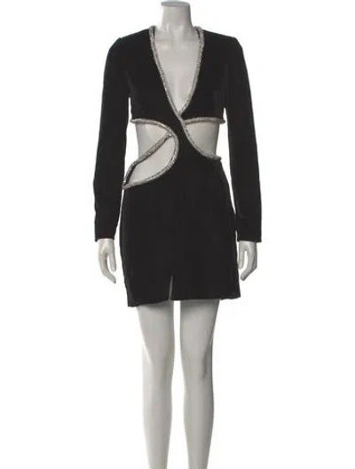 Pre-owned Patbo V-neck Mini Dress In Multi