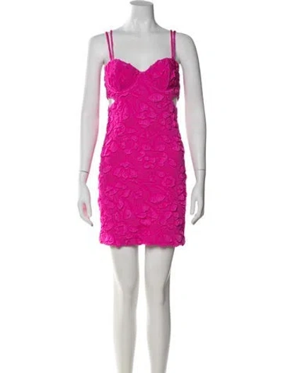 Pre-owned Patbo V-neck Mini Dress In Pink