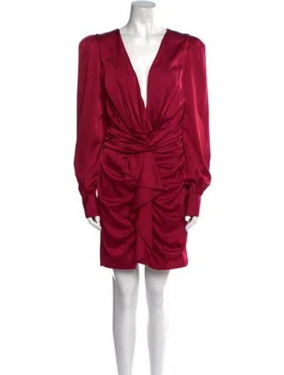 Pre-owned Patbo V-neck Mini Dress In Red