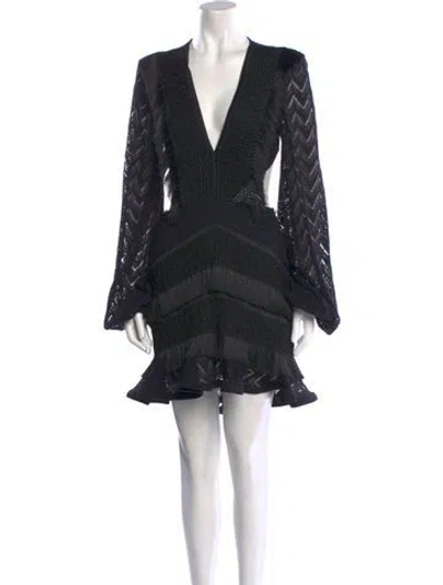 Pre-owned Patbo V-neck Mini Dress W/ Tags In Black