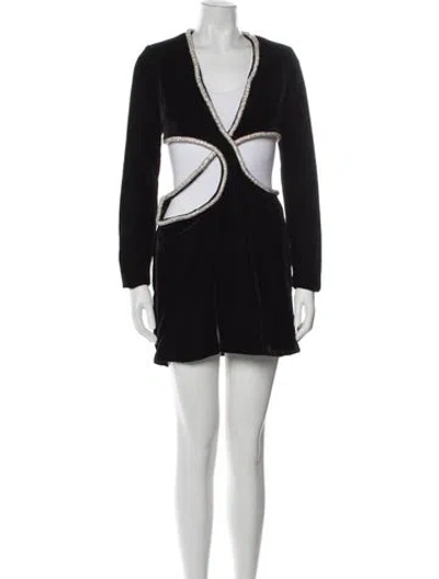 Pre-owned Patbo V-neck Mini Dress W/ Tags In Black