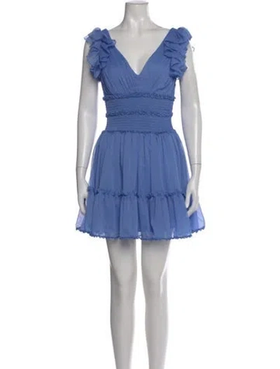 Pre-owned Patbo V-neck Mini Dress W/ Tags In Blue