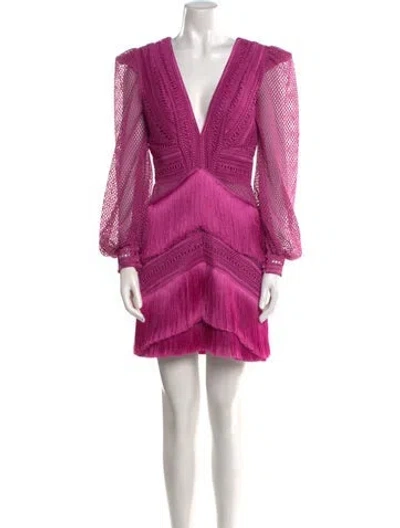 Pre-owned Patbo V-neck Mini Dress W/ Tags In Pink