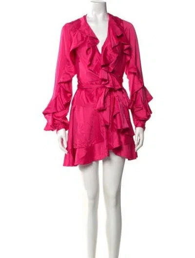 Pre-owned Patbo V-neck Mini Dress W/ Tags In Pink