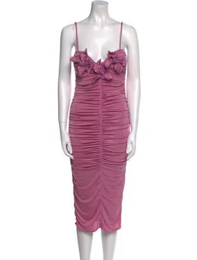 Pre-owned Patbo V-neck Mini Dress W/ Tags In Pink