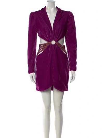 Pre-owned Patbo V-neck Mini Dress W/ Tags In Purple
