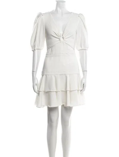Pre-owned Patbo V-neck Mini Dress In White