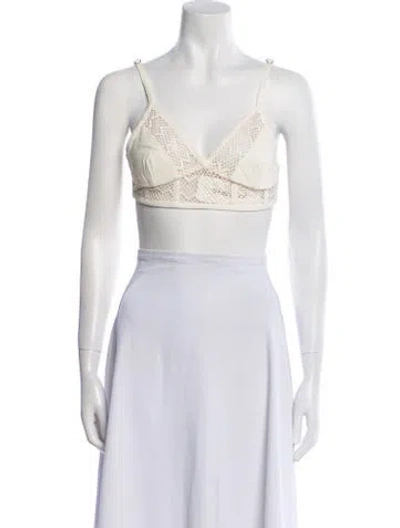 Pre-owned Patbo V-neck Sleeveless Crop Top W/ Tags In Neutral