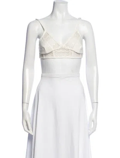 Pre-owned Patbo V-neck Sleeveless Sports Bra In Neutrals