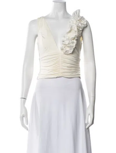 Pre-owned Patbo V-neck Sleeveless Top In Multicolor