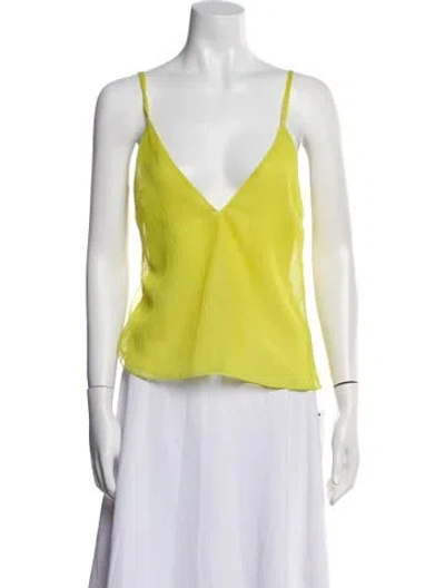 Pre-owned Patbo V-neck Sleeveless Top In Yellow