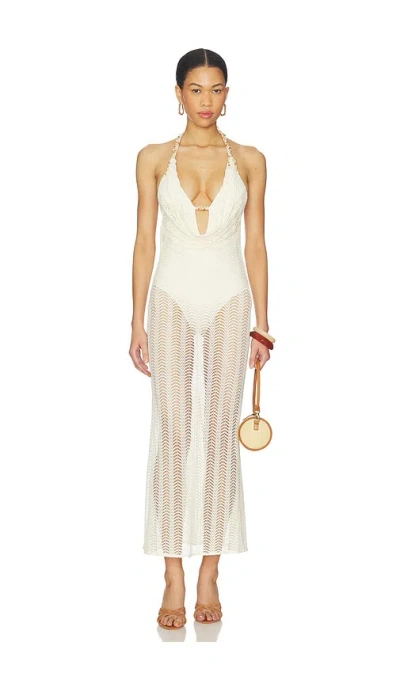 Patbo Wave Maxi Beach Dress In White