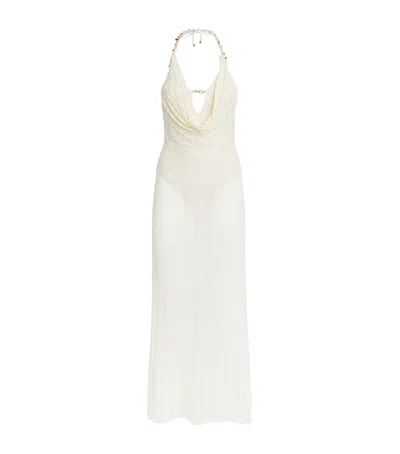 Patbo Wave Mesh Midi Dress In White