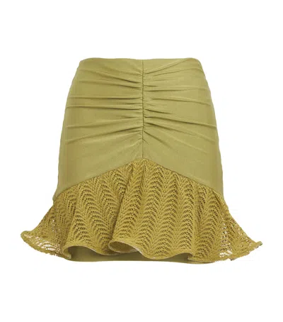Patbo Wave Mesh Mini Skirt In Green