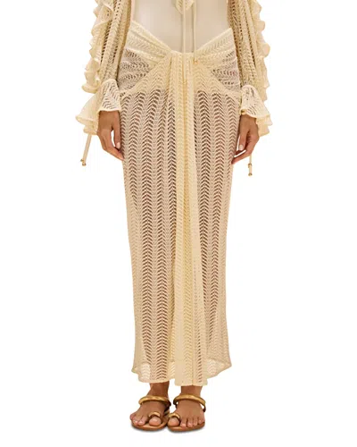 Patbo Wave Mesh Swim Cover Up Maxi Skirt In Neutral