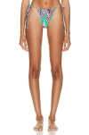 Patbo Wave String Bikini Bottom In Green Multi