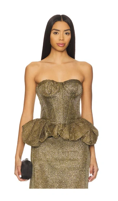 PATBO WEAVE PEPLUM TOP